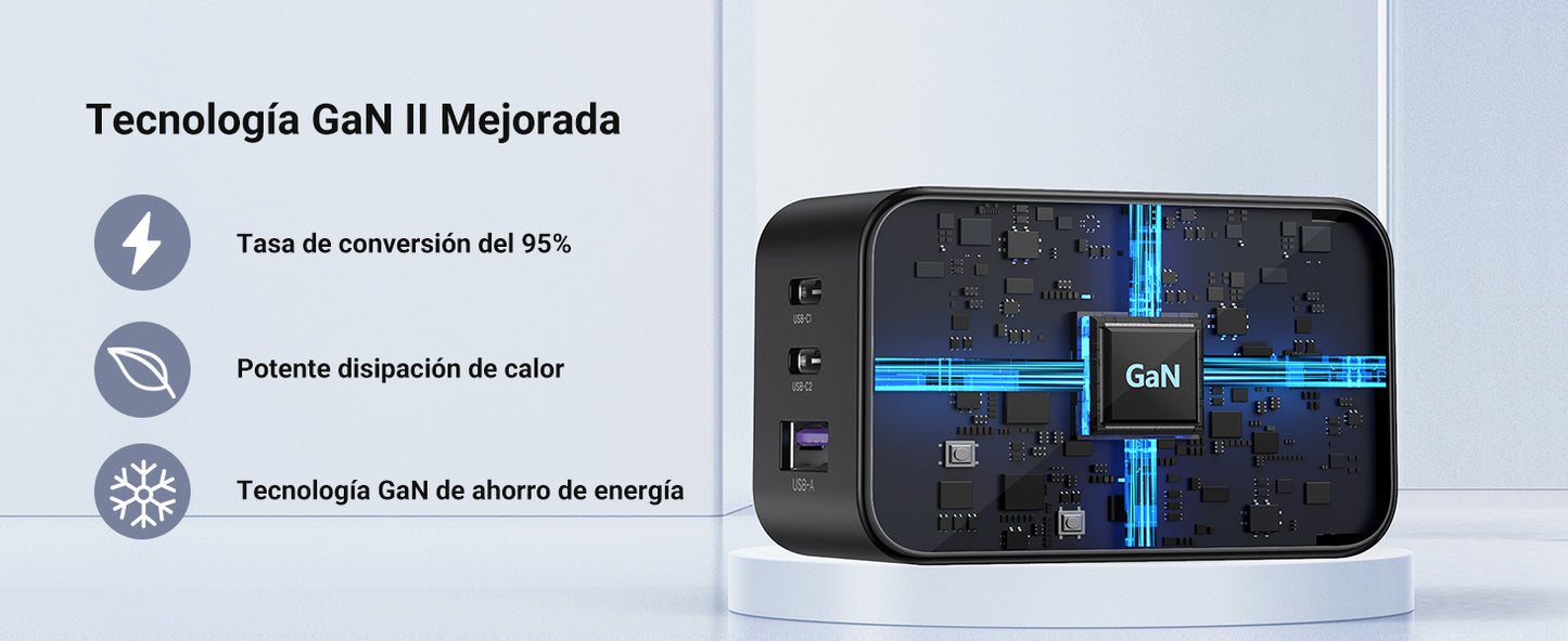 UGREEN Nexode 65W Cargador USB C GAN con 3 Puertos, Cargador Tipo C Plegable y Portátil para Viajar Compatible con MacBook Pro/Air, DELL XPS, iPhone 15 14 Pro, iPad Pro, Galaxy S24, Pixel 7