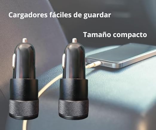 2 Pack Cargador para Auto Carga Rápida PD 40W, 2 Entradas Tipo C, Negro