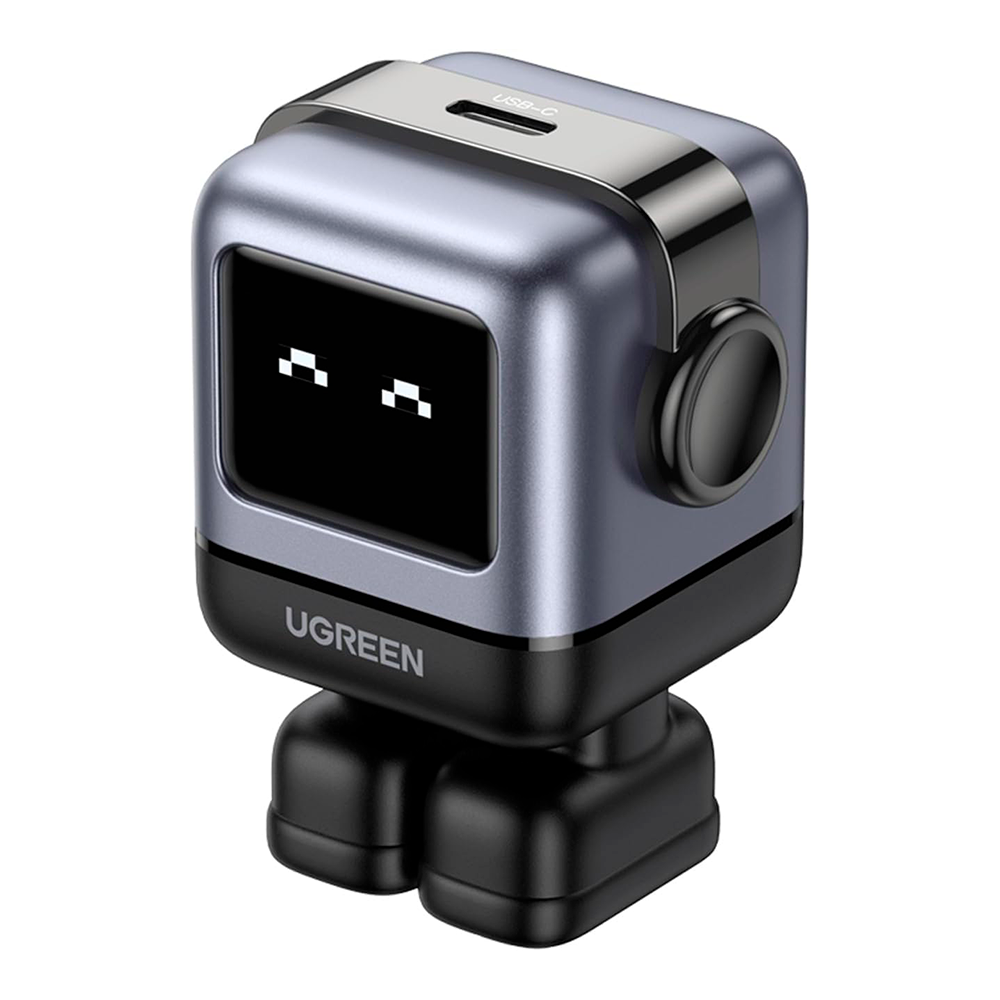 UGREEN Uno 65W Cargador Carga Rápida, GaNRobot 3 Puertos de Carga Rápida 2 USB-C 1 USB-A PD 3.0 QC 4.0 Carga Inteligente