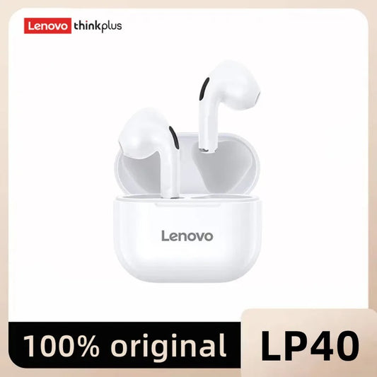 Auriculares Bluetooth LP40, dispositivo de audio Original con sonido envolvente, HIFI, TWS, micrófono, Control táctil, modo de reposo largo, movimiento, 5,0