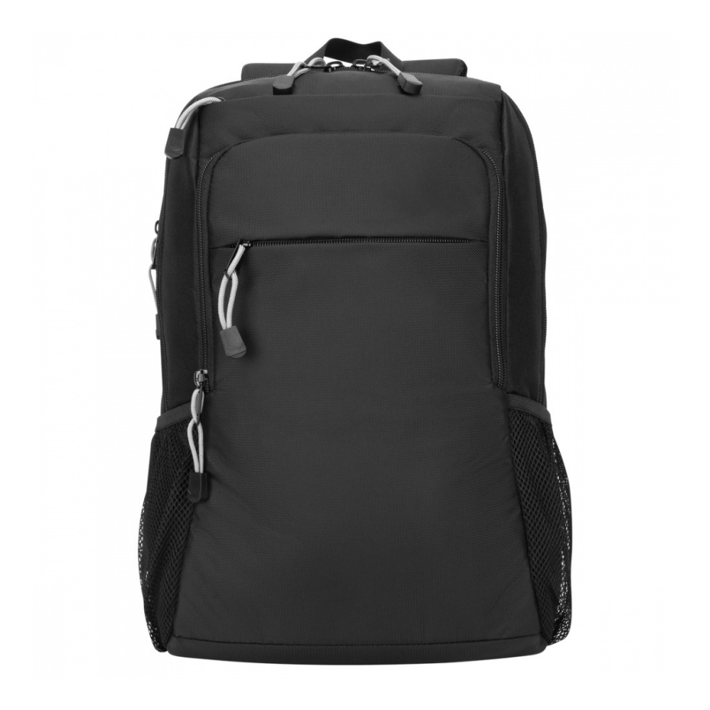 Mochila para Laptop, Mochila de 15.6 Pulgadas Color Negro, Dos bolsillos para botellas de agua, ligera y resistente al agua para viajes, delgada con soporte acolchado para la espalda